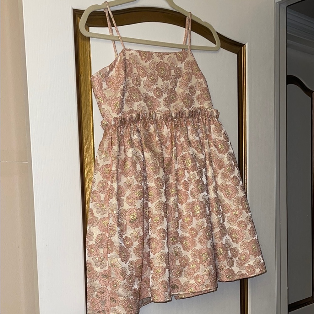 Floral Pink and Gold Women’s baby doll style  Dress
